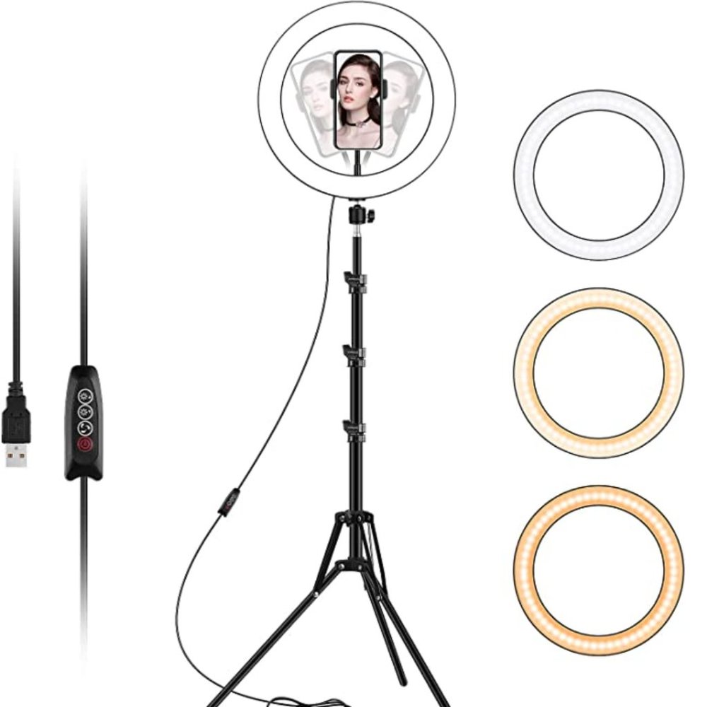 10 inch Ring Light with Tripod Stand and Phone Holder
